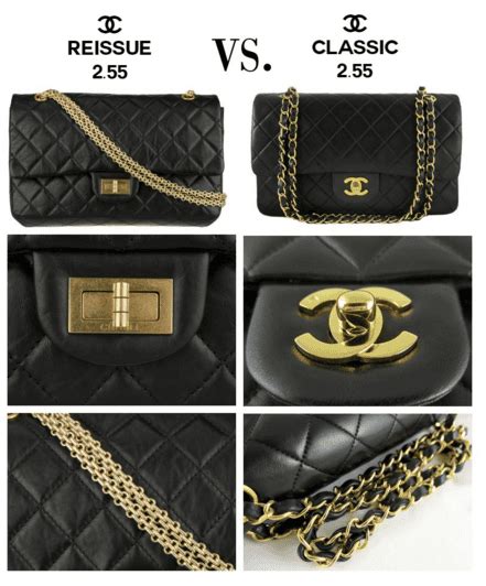 chanel classic flap vs 2.55|chanel reissue vs classic flap.